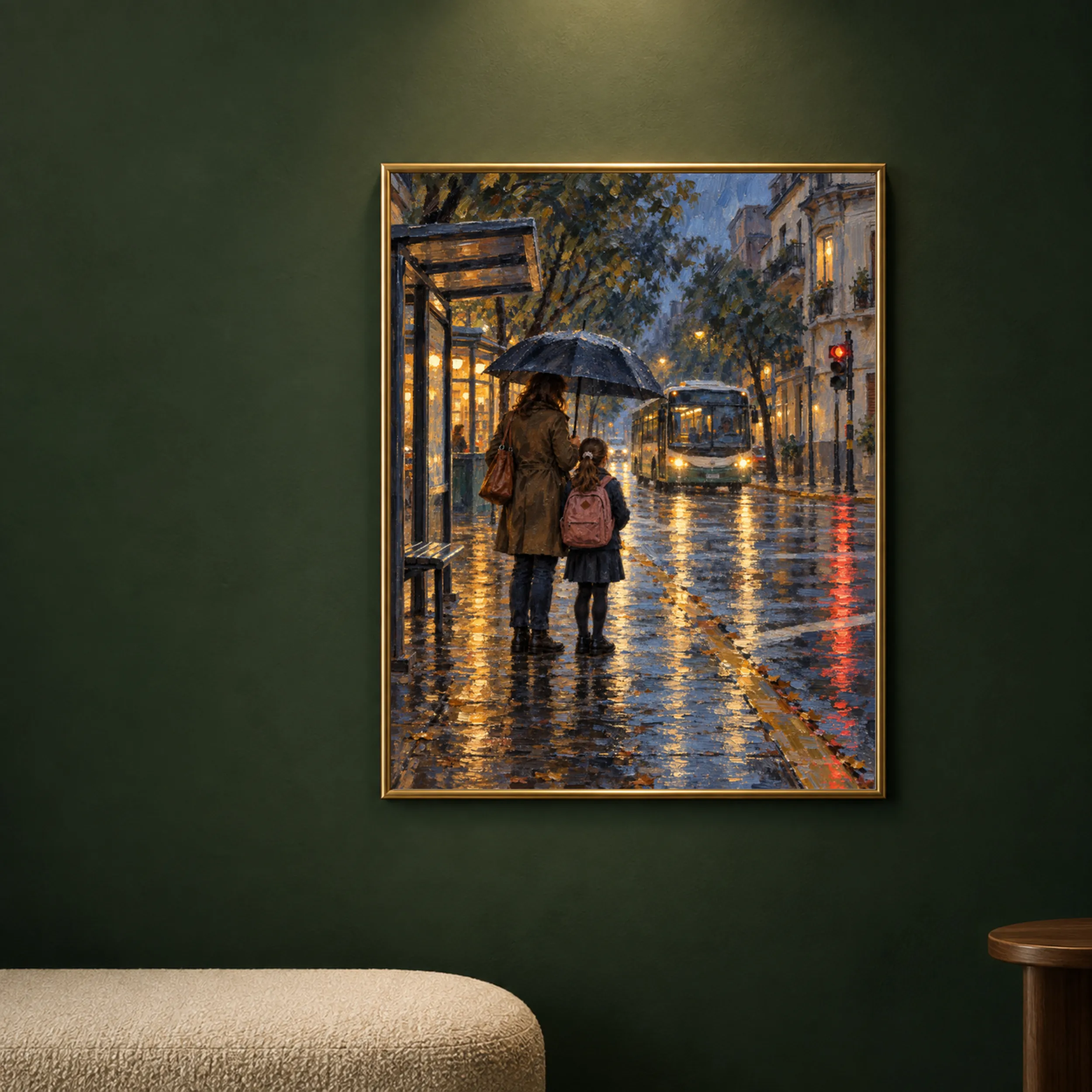 The same artwork shown in a second room setting.